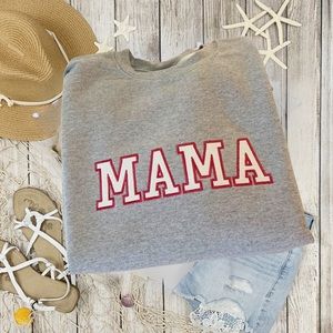 Handcrafted Embroidered MAMA Sweatshirt | New Embroidered Sweatshirt Size Med